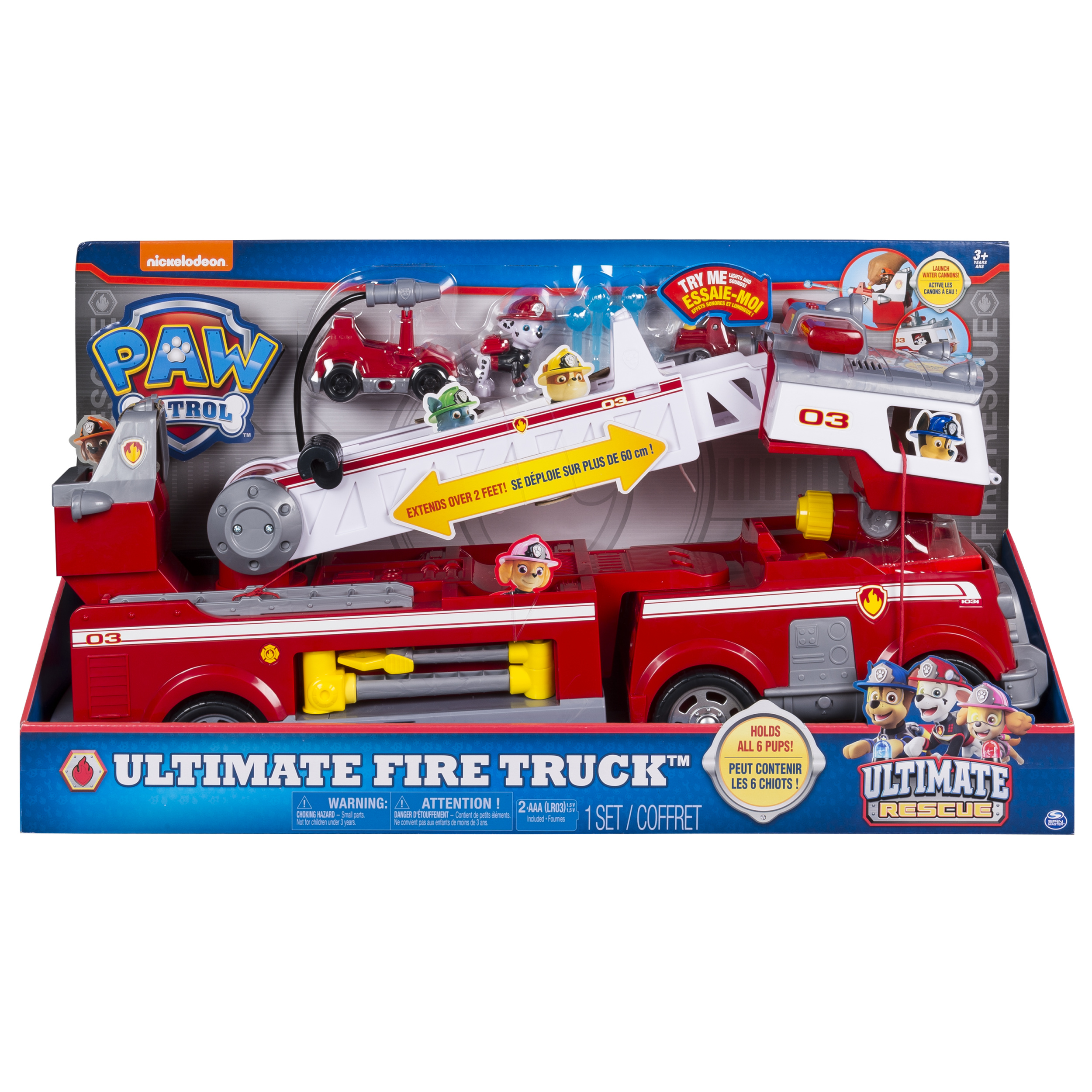 PAW Patrol Ultimate Rescue Fire Truck with Extendable 2 ft Tall Ladder for Age 